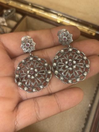 Pendientes Vintage Plata 925 Piedras Naturales