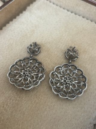 Pendientes Vintage Plata 925 Piedras Naturales