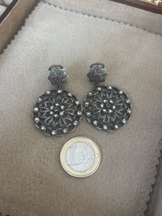 Pendientes Vintage Plata 925 Piedras Naturales