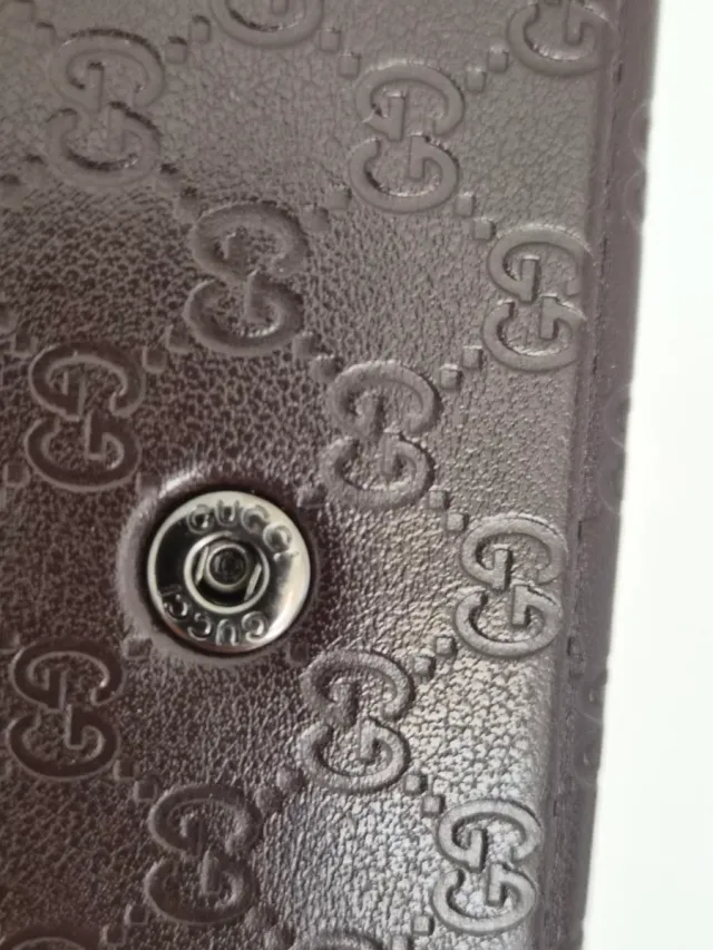 Fodero per occhiali in pelle marrone Gucci