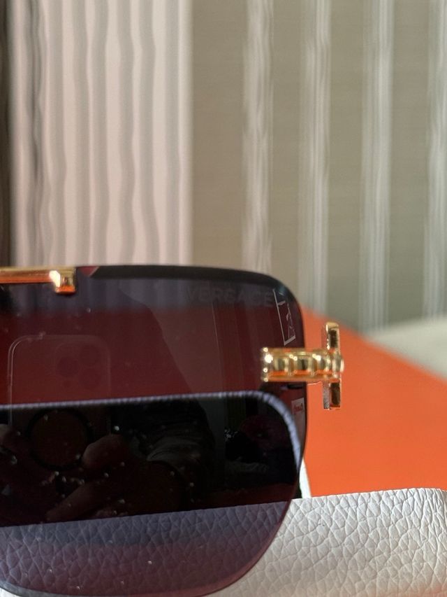 Versace Gafas Sol Dorado y Negro