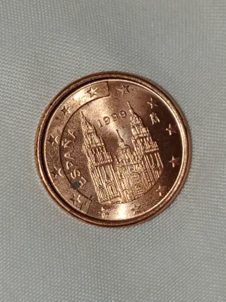 2 Monedas de  1 Céntimo 1999 España y Bélgica S/C.
