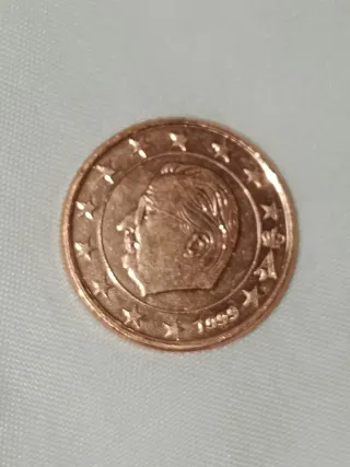 2 Monedas de  1 Céntimo 1999 España y Bélgica S/C.