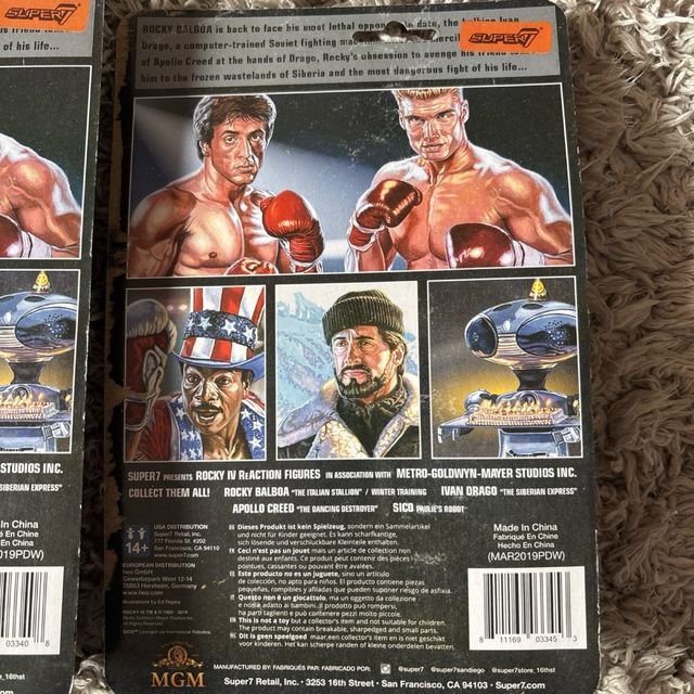 Lote 3 Figuras Rocky IV ReAction. Envío Incluido