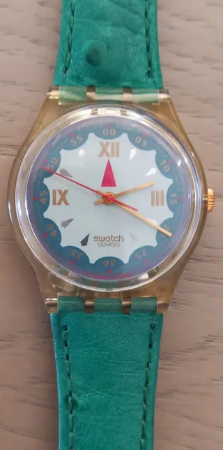 Orologio Swatch Gent GK152 oro e verde