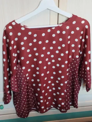 Blusa Sfera Lunares Manga Media Talla L