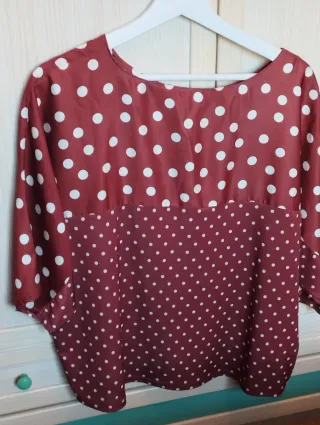 Blusa Sfera Lunares Manga Media Talla L