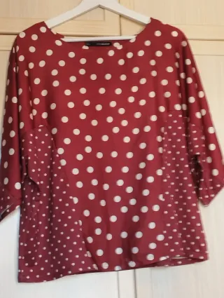 Blusa Sfera Lunares Manga Media Talla L