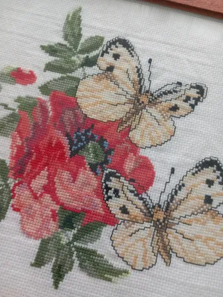 Quadro ricamato a mano con cornice