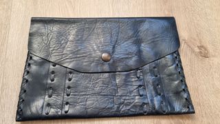 Pochette vintage vera pelle blu