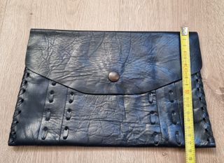 Pochette vintage vera pelle blu