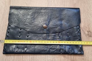 Pochette vintage vera pelle blu