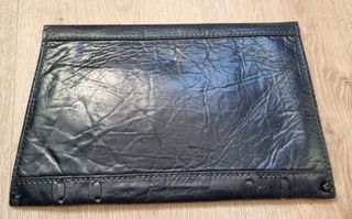 Pochette vintage vera pelle blu