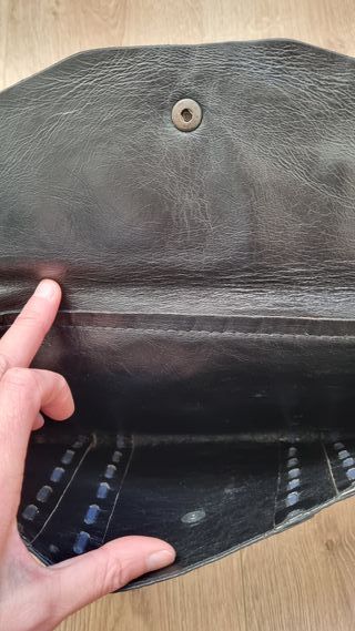 Pochette vintage vera pelle blu