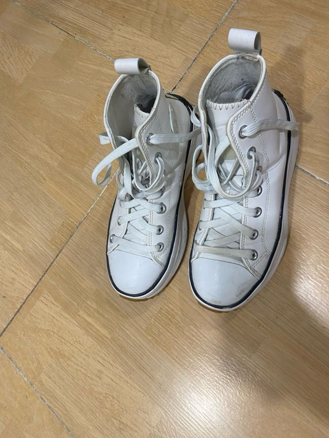 tipo converse blancas plataforma