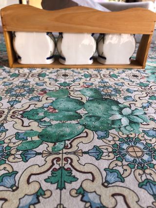 Set 3 Barattoli Ceramica Legno Sale Caffe Zucchero