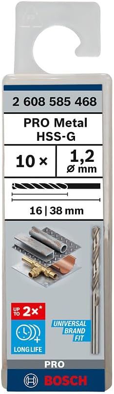 7 Brocas Metal Bosch HSS-G 1,2 mm