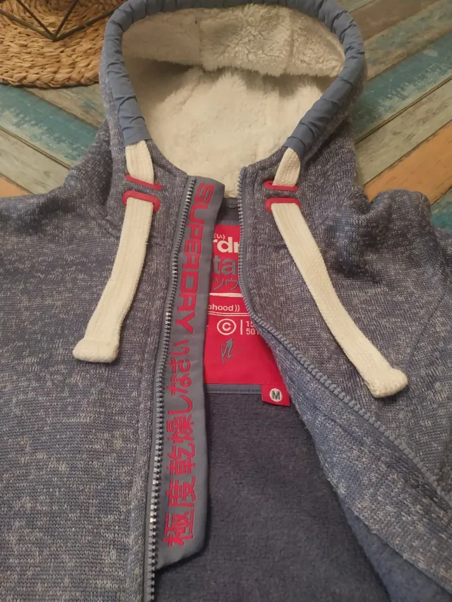 Sudadera Superdry Mujer Talla M Azul/Gris