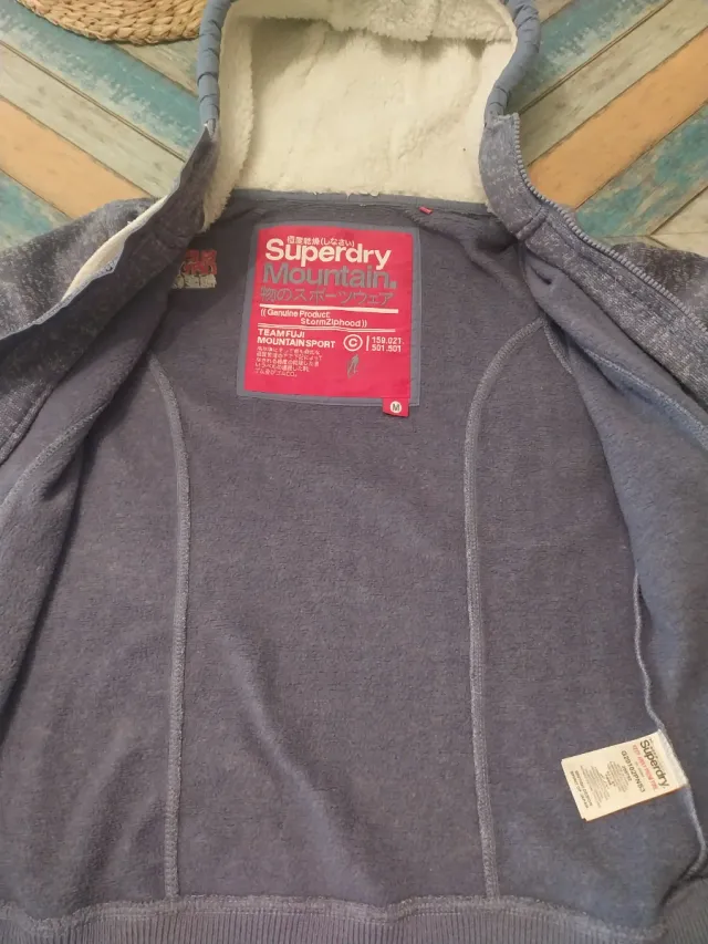 Sudadera Superdry Mujer Talla M Azul/Gris