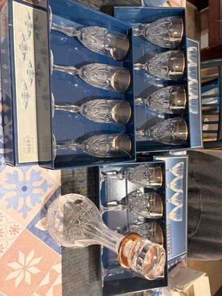 Servizio Bicchieri Cristallo e Oro