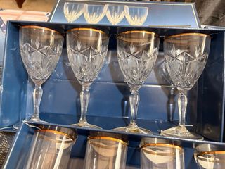 Servizio Bicchieri Cristallo e Oro