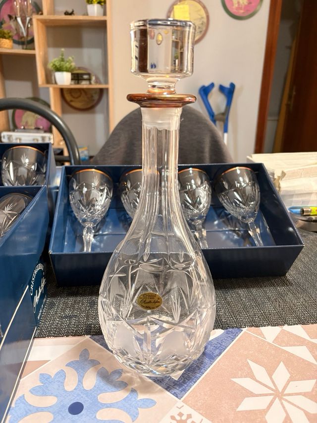 Servizio Bicchieri Cristallo e Oro