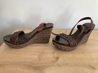 Sandalias cuña Porronet piel NUEVOS
