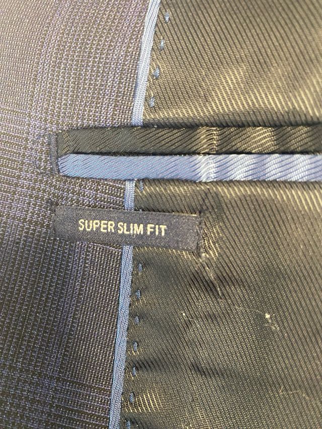 Traje Mango Man cuadros azul marino