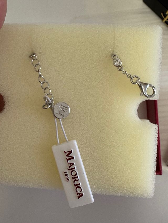 Pulsera Majorica Plata Perlas Doradas