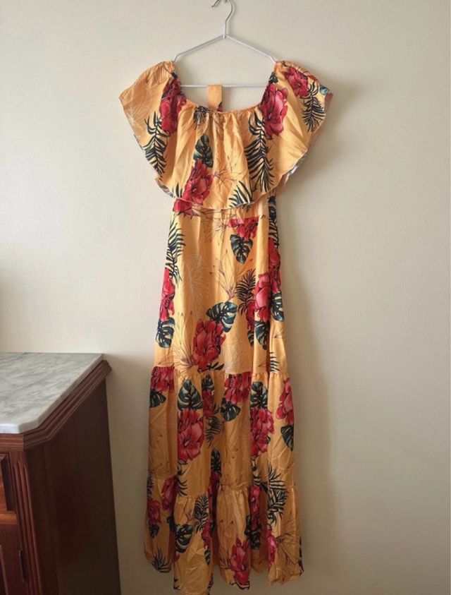 Vestido largo estampado floral
