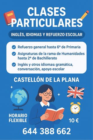 Clases particulares y apoyo escolar.