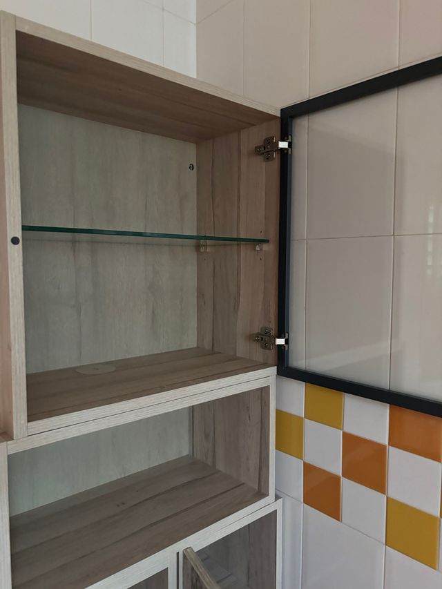 Mueble Comedor/Cocina Madera y Cristal