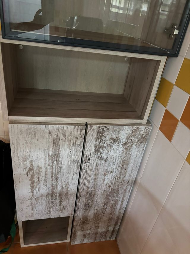 Mueble Comedor/Cocina Madera y Cristal