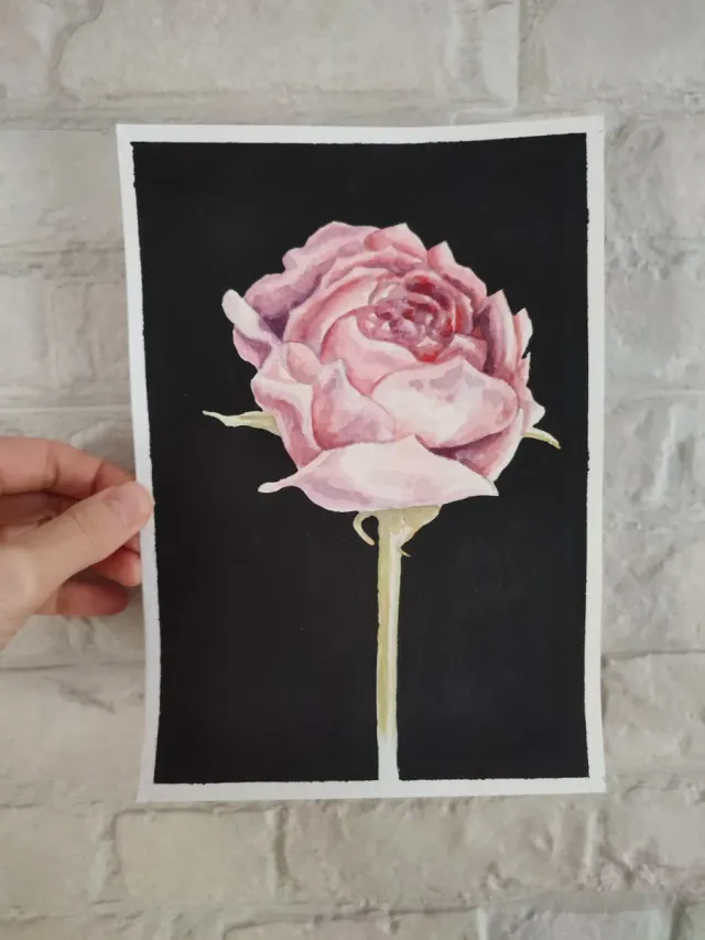 Acuarela original: Peonía