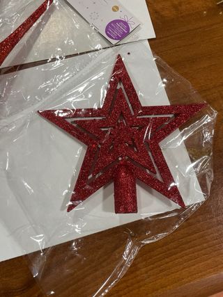 Puntali Albero Natale Rossi Glitter