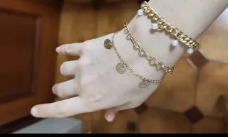 Conjunto 3 pulseras doradas