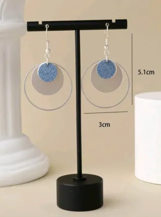 Pendientes plateados y azules