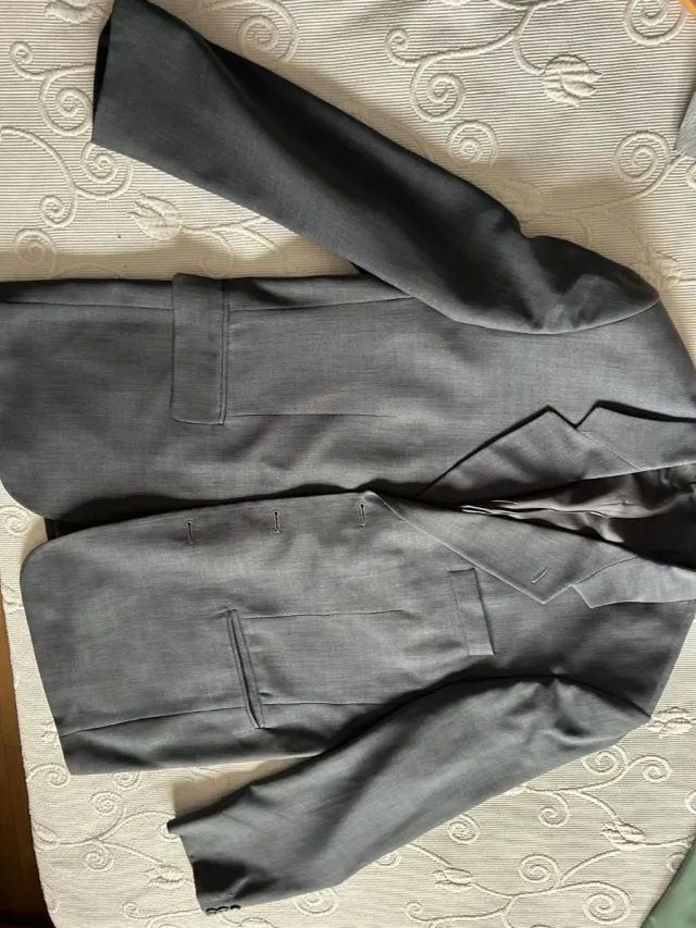 Chaqueta de traje gris azulado