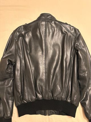 Cazadora de piel Redskins Negra