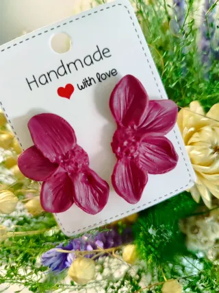 Pendientes flor morada