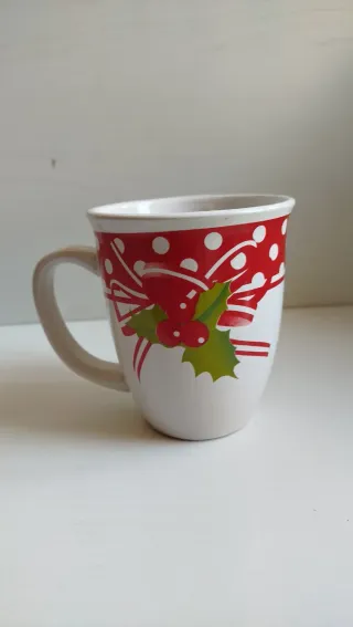 Tazza Natale Rossa con Pois Bianchi