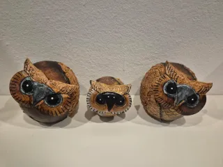 Set 3 Gufi Decorativi