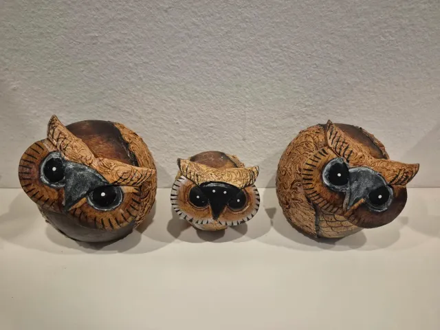 Set 3 Gufi Decorativi