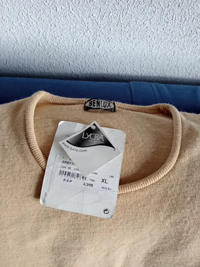 Jersey beige manga larga