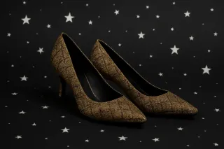 Zapatos Salón Glitter Talla 38 Dorados