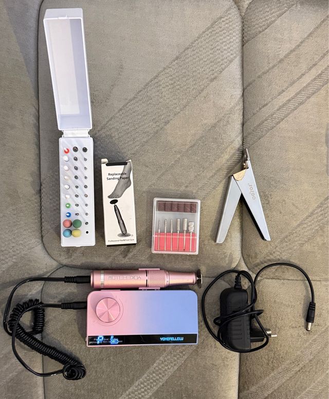 YOKEFELLOW Taladro Manicura Eléctrico Rosa/Azul