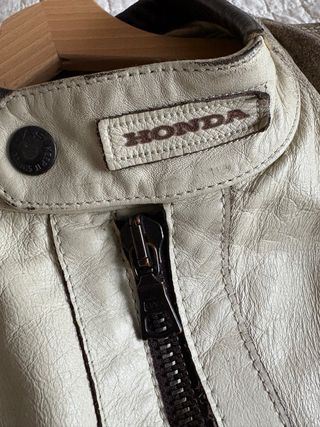 Cazadora Piel GAS Honda Blanca
