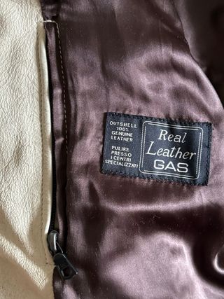 Cazadora Piel GAS Honda Blanca