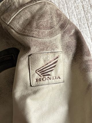 Cazadora Piel GAS Honda Blanca