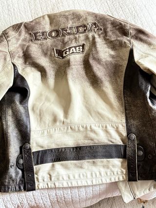 Cazadora Piel GAS Honda Blanca